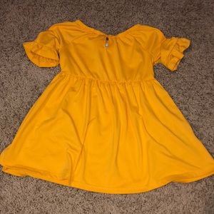 Mustard toddler dress with cap sleeves
